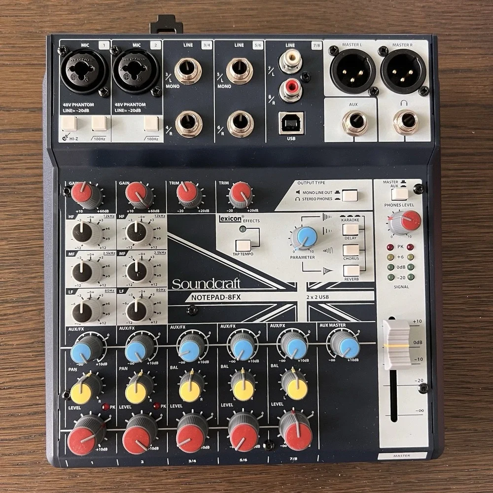 Soundcraft NOTEPAD-8FX 8 Channel Compact Mixer USB & Effects NEW
